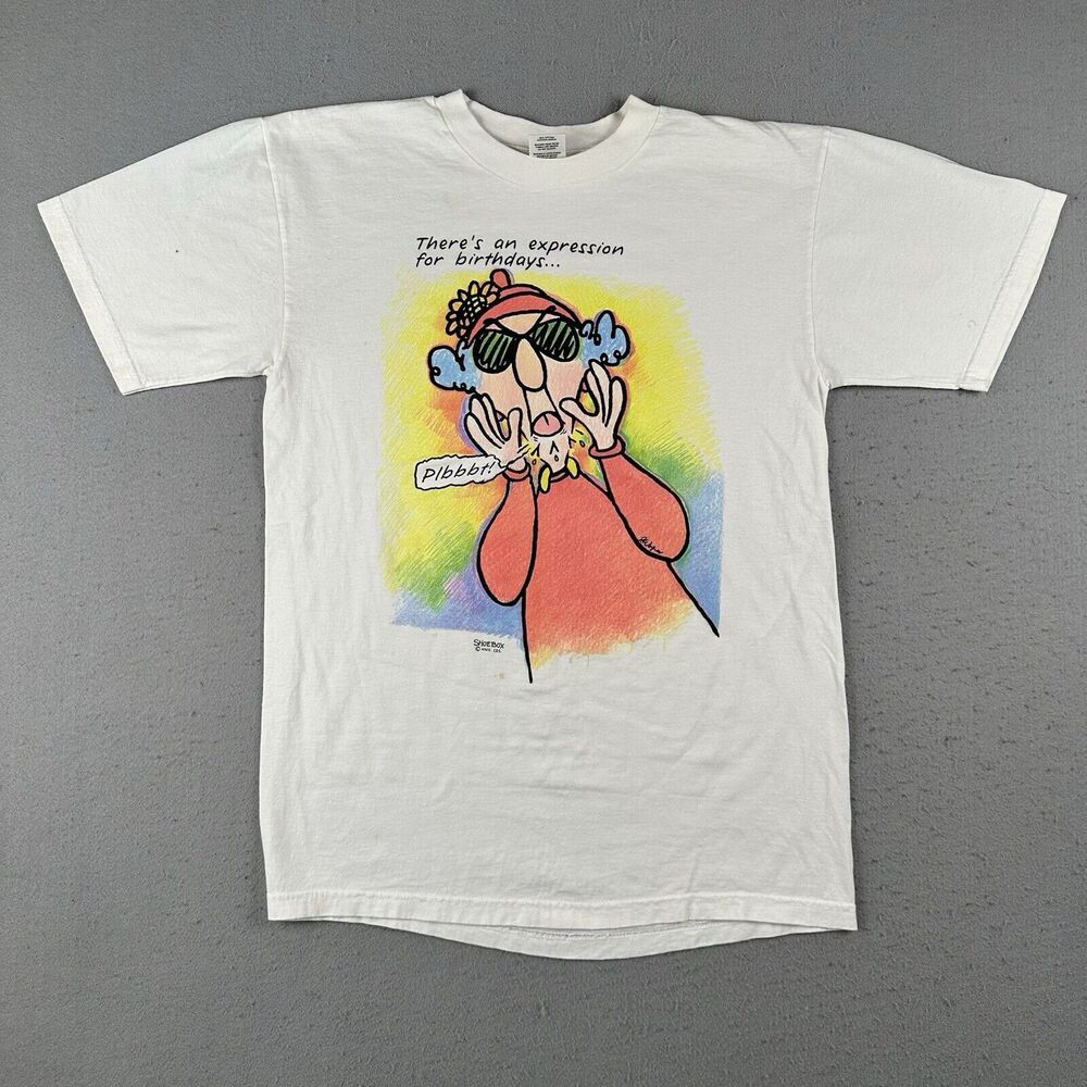 Vintage 90s Shoe Box Greetings Shirt Large Expression For Birthdays Short Sleeve